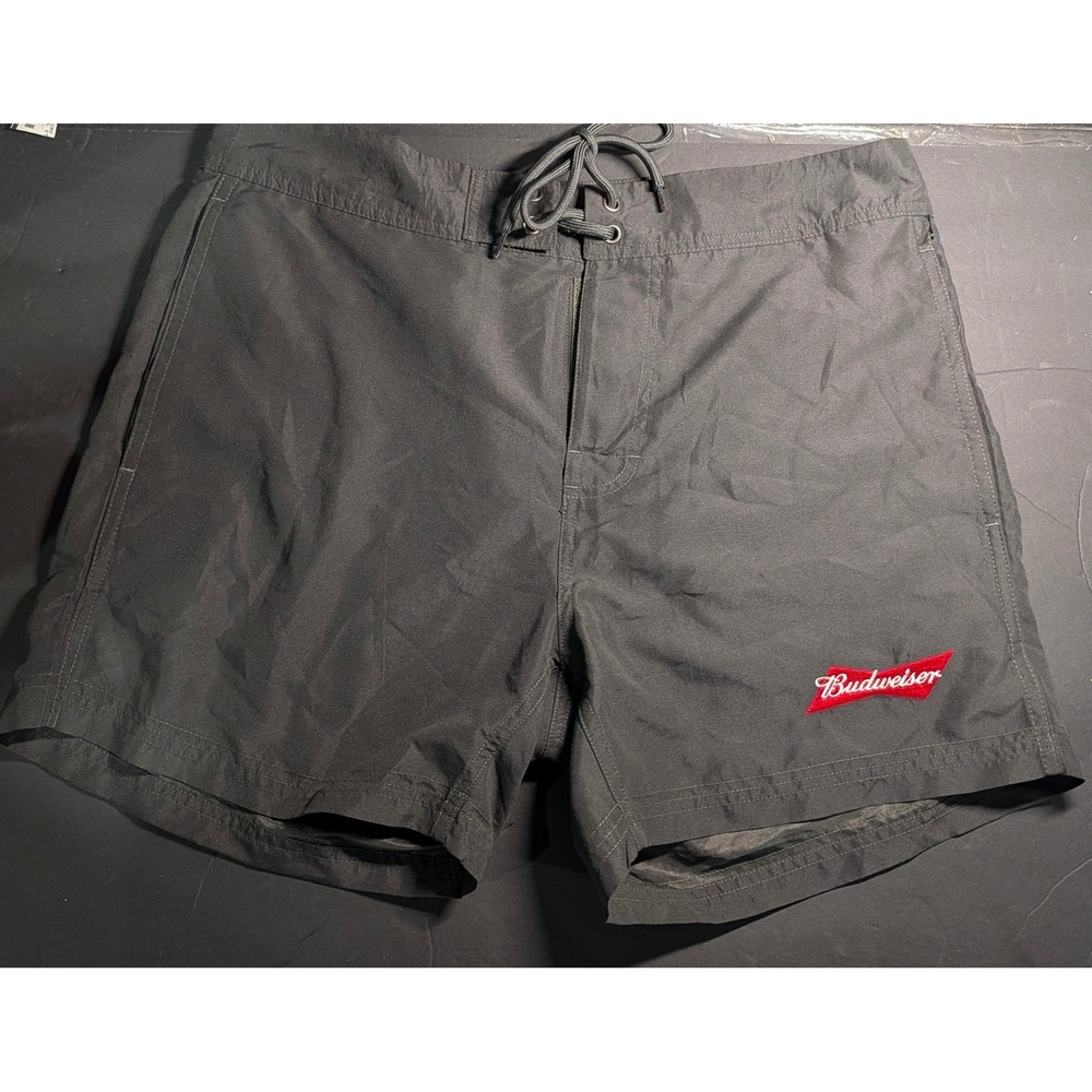 PacSun Budweiser Colab Mens Board Shorts Black‎ Swim Trunks Size M